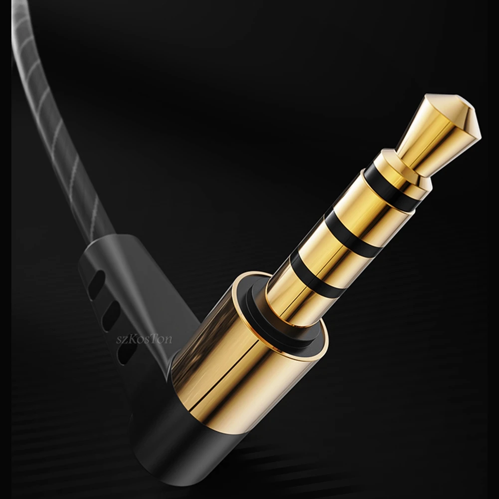 マイク付きハイファイワイヤードヘッドセット、ノイズキャンセリング、ダイナミックイヤホン、インイヤーイヤフォン、スポーツ用ベースヘッドセット、ブラック