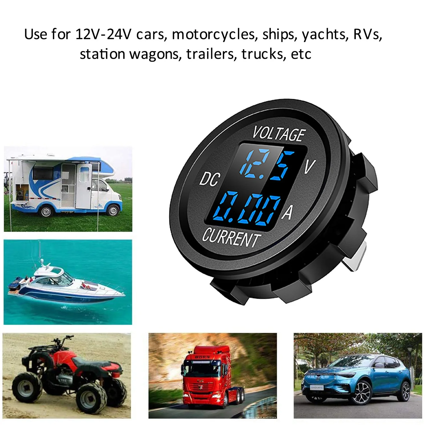 

Universal 2 In 1 General 12v-24v Car Led Dual Digital Display Voltage And Ammeter Measuring Instrument Voltmeter Ammeter