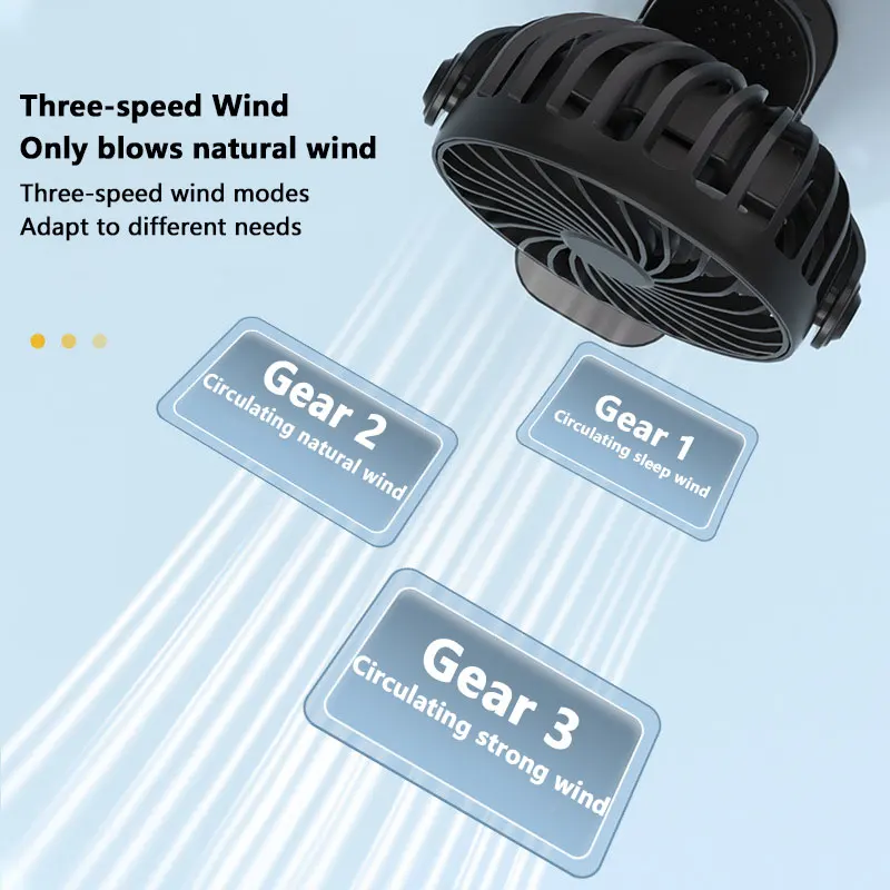 

Lenovo Portable Rechargeable Clip Fan 720° Rotatable Hanging Fan with Night Light Air Cooler for Outdoor Camping Ventilador