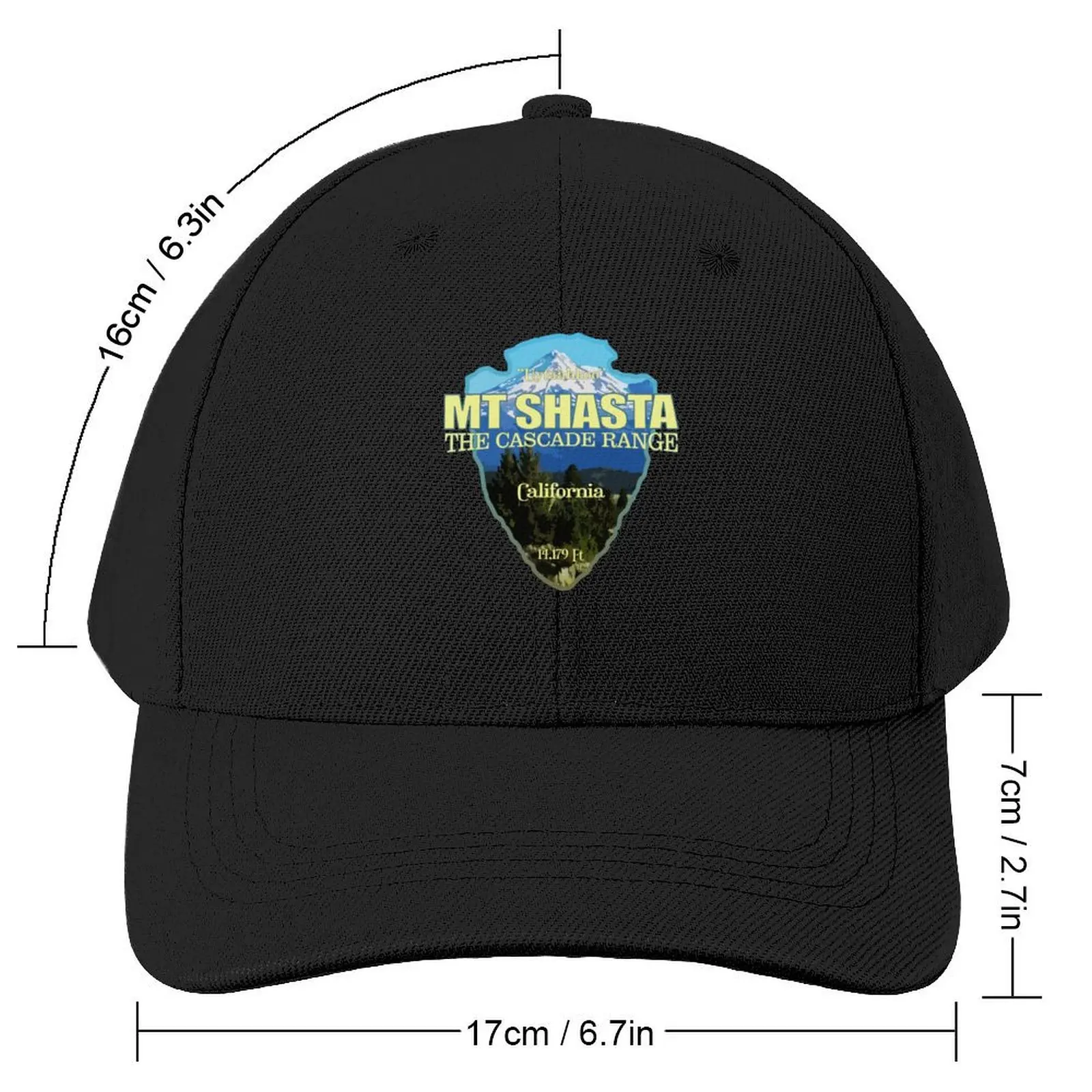 Mount Shasta (arrowhead) Baseball Cap Hat Man Luxury Mountaineering summer hat Men Women's