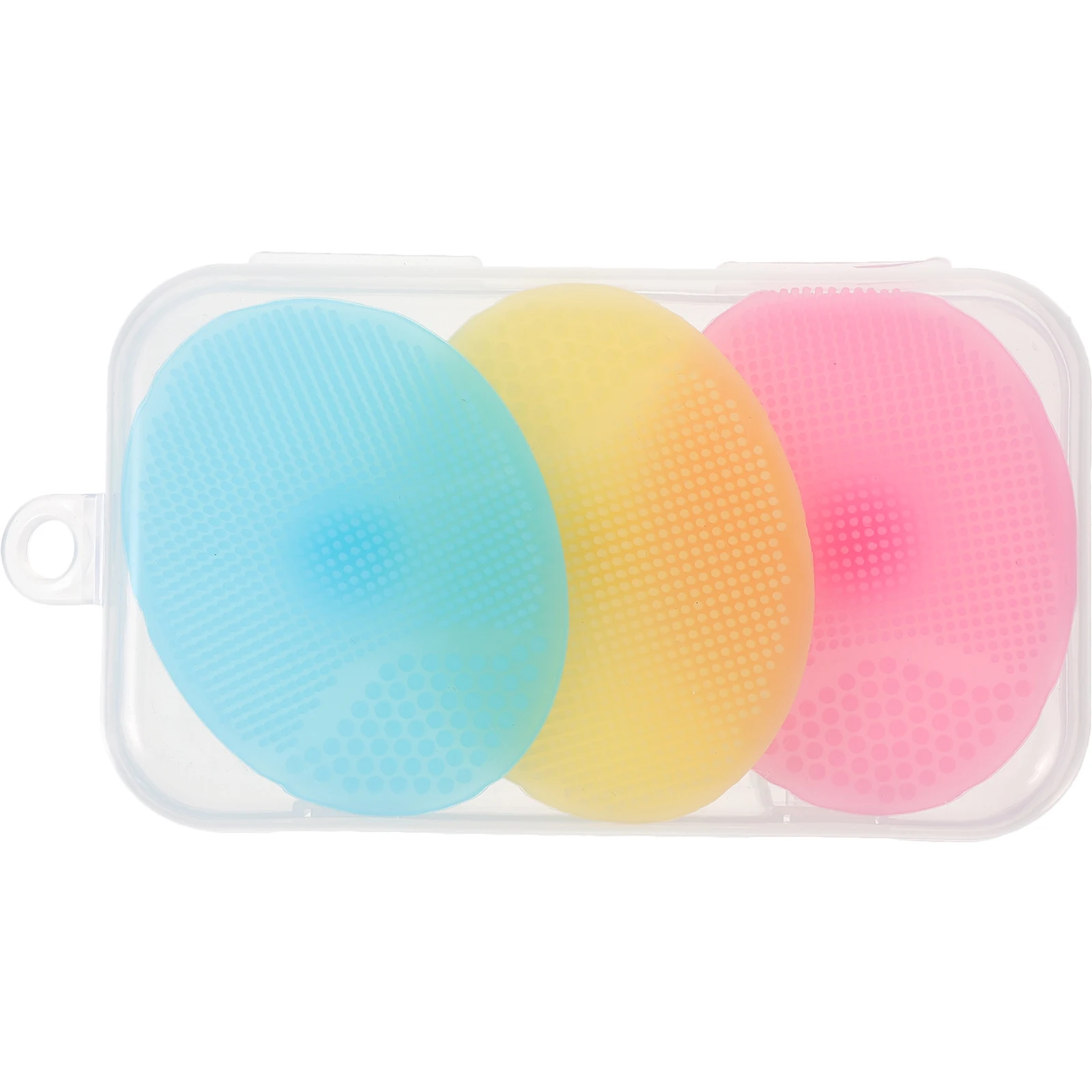 

1 set Baby Bath Brush Soft Silicone Massage Scrubber Infant Shower Cleaning Supplies Blue Pink Yellow Storage Box