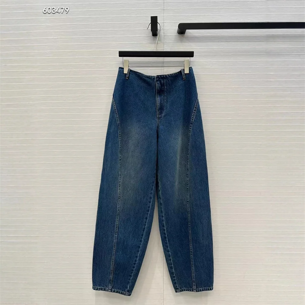 

2025 женские джинсы из хлопка, винтажные свободные повседневные женские брюки с высокой посадкой y2k, новые модные высококачественные широкие брюки, бюстгальтер