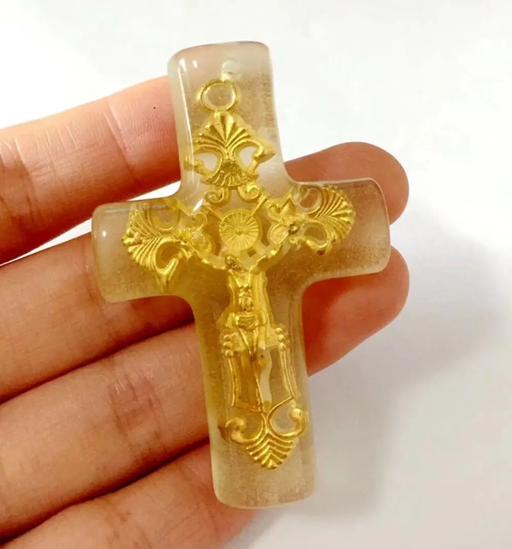 

12 pcs Cross Specimen Artificial Amber Charming Keychain Taxidermy Accessories