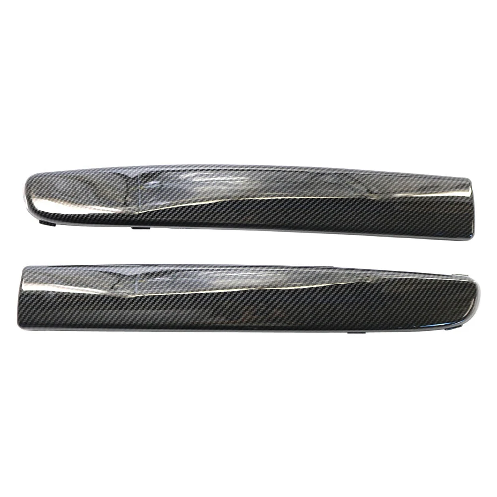 2Pcs Car Front Bumper Moulding Trim ABS Decoration For FIAT 500 2007 2008 2009 2010 2011 2012 2013 2014 2015 Carbon Fiber