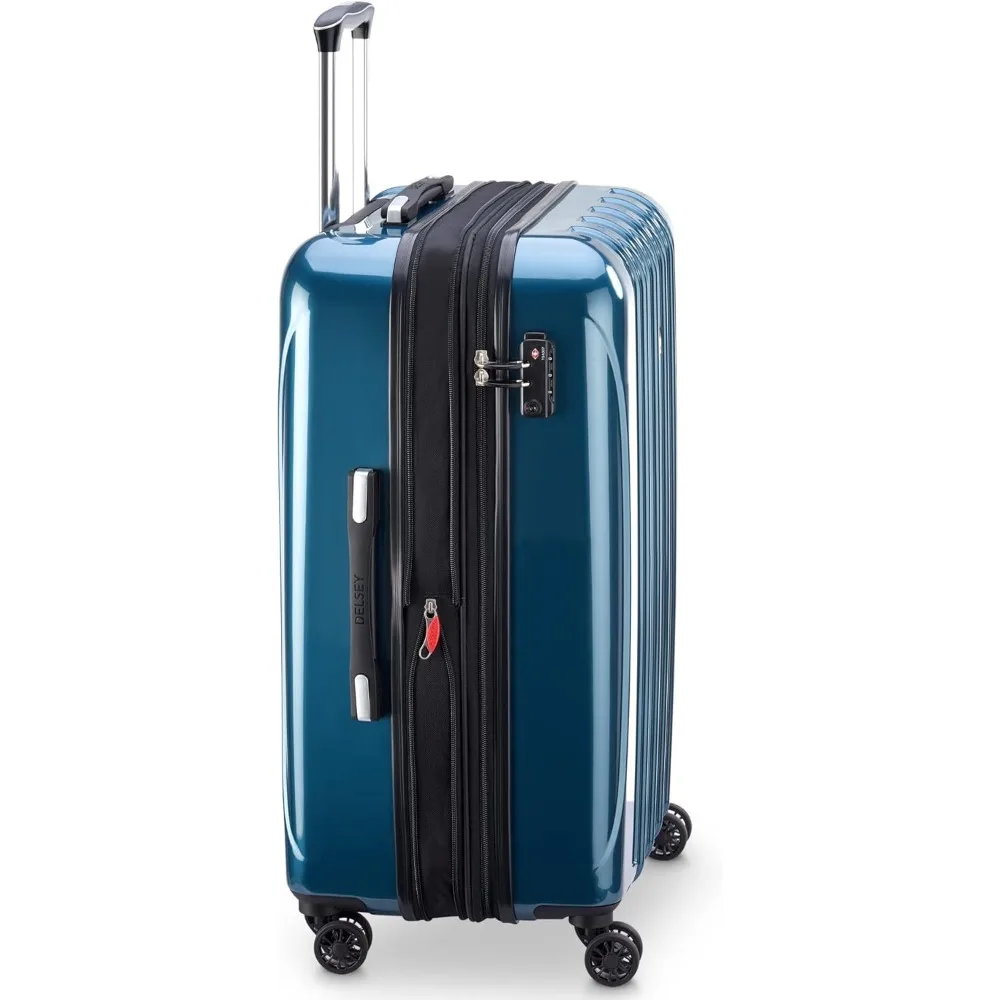 Equipaje giratorio expandible mediano de 24 pulgadas con diseño Aero verde azulado rígido para viajes