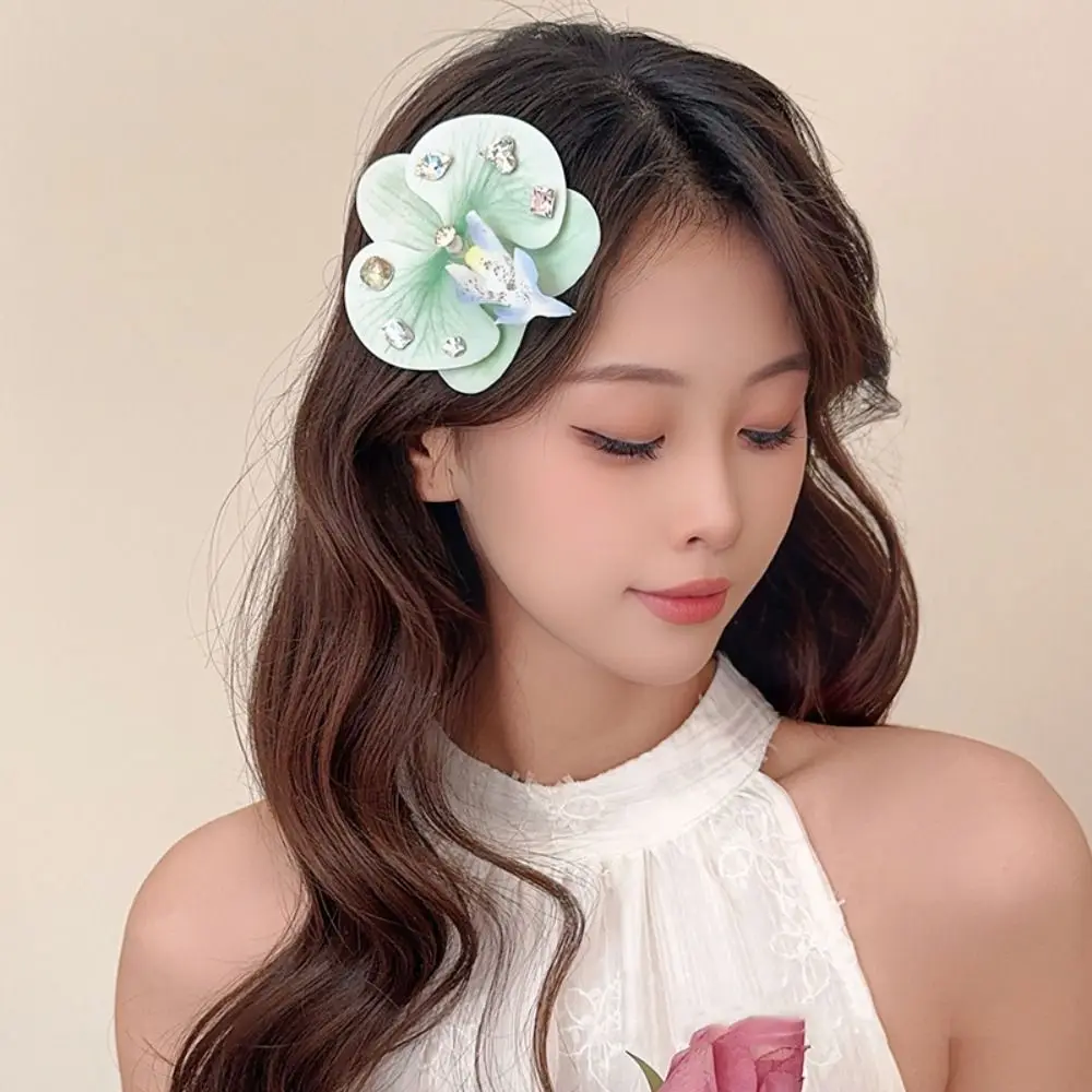 

Butterfly Orchid Orchid Flower Hairpin Crystal Korean Style Seaside Vacation Headwear Sweet Hair Accessories Bohemia Barrettes