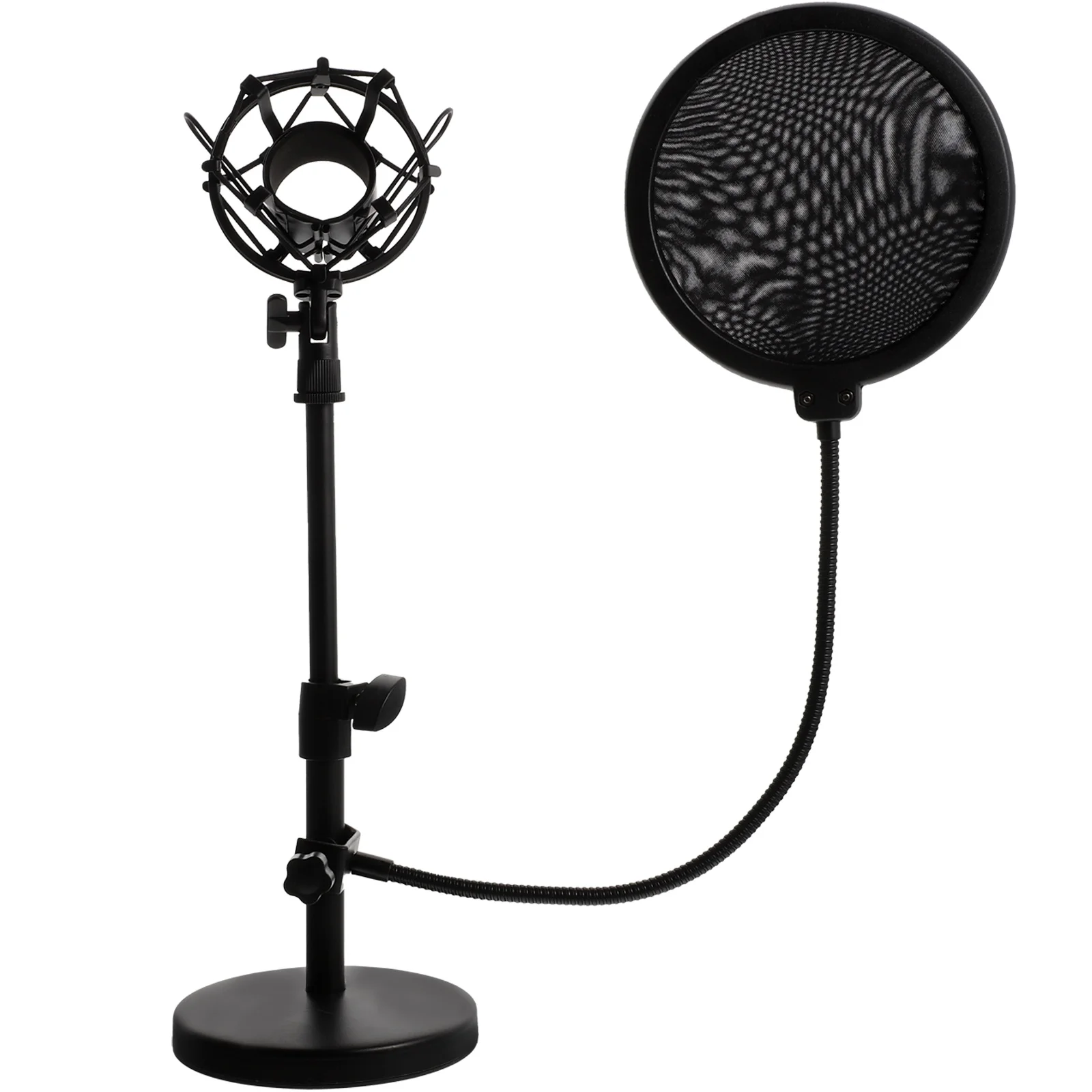 

1Set Adjustable Desktop Mic Stand Professional Microphone Holder Stable Mic Bracket for Radio Broadcast Voice Over Audio
