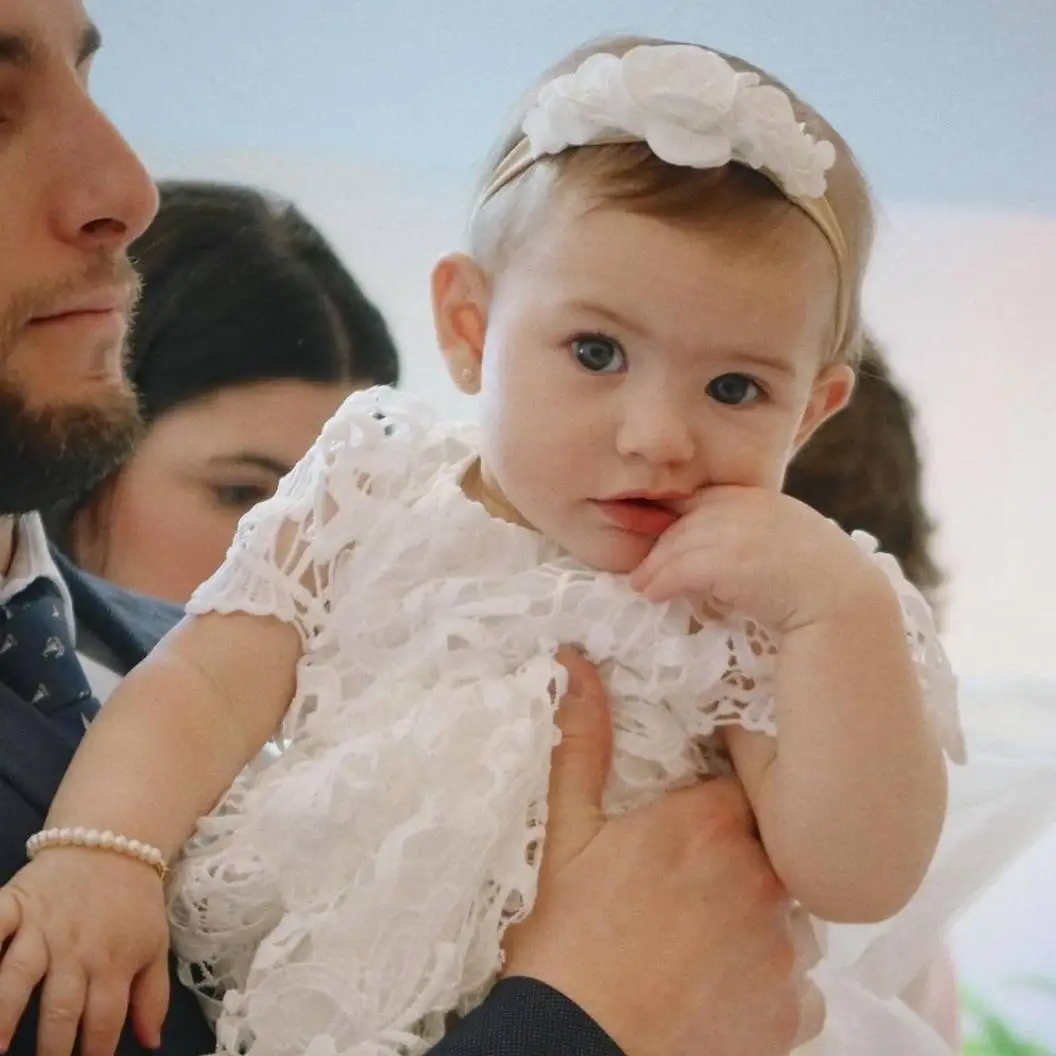 Robe en dentelle pour nouveau-né, robe de fête de mariage, robe de reconstitution historique, baptême, tout-petit, bébé fille, anniversaire, 1 an