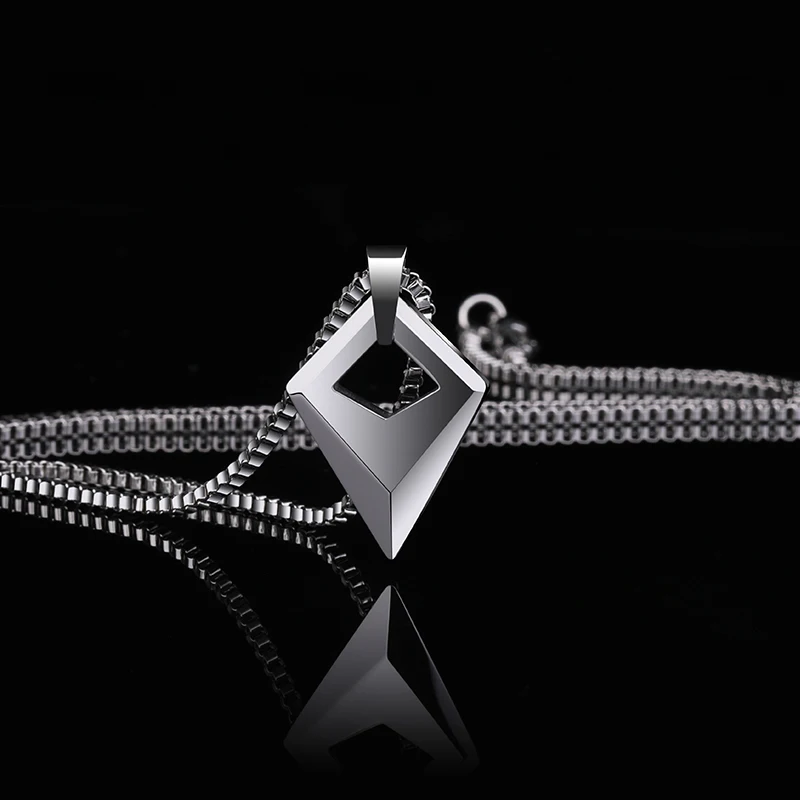 Customized Silver Color Tungsten Pendant for Man with Titanium Steel Chain Necklace Length 50cm/55cm for Male\'s Gift