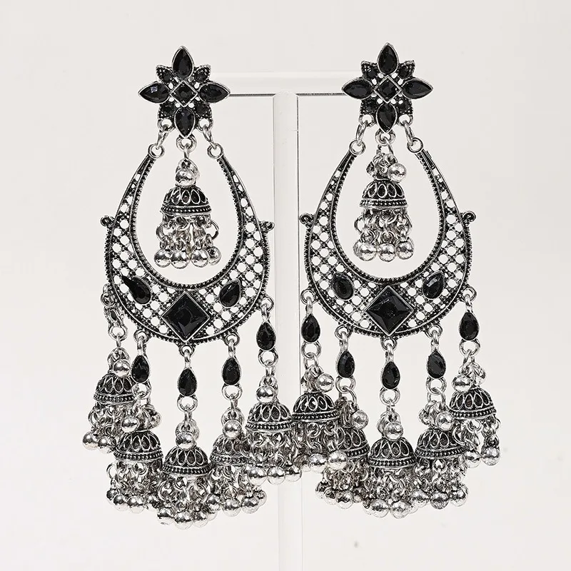 Middle Eastern exotic retro jewellery earrings women  ladies\' earrings for woman tassels long bells birdcage jewelry accessorie