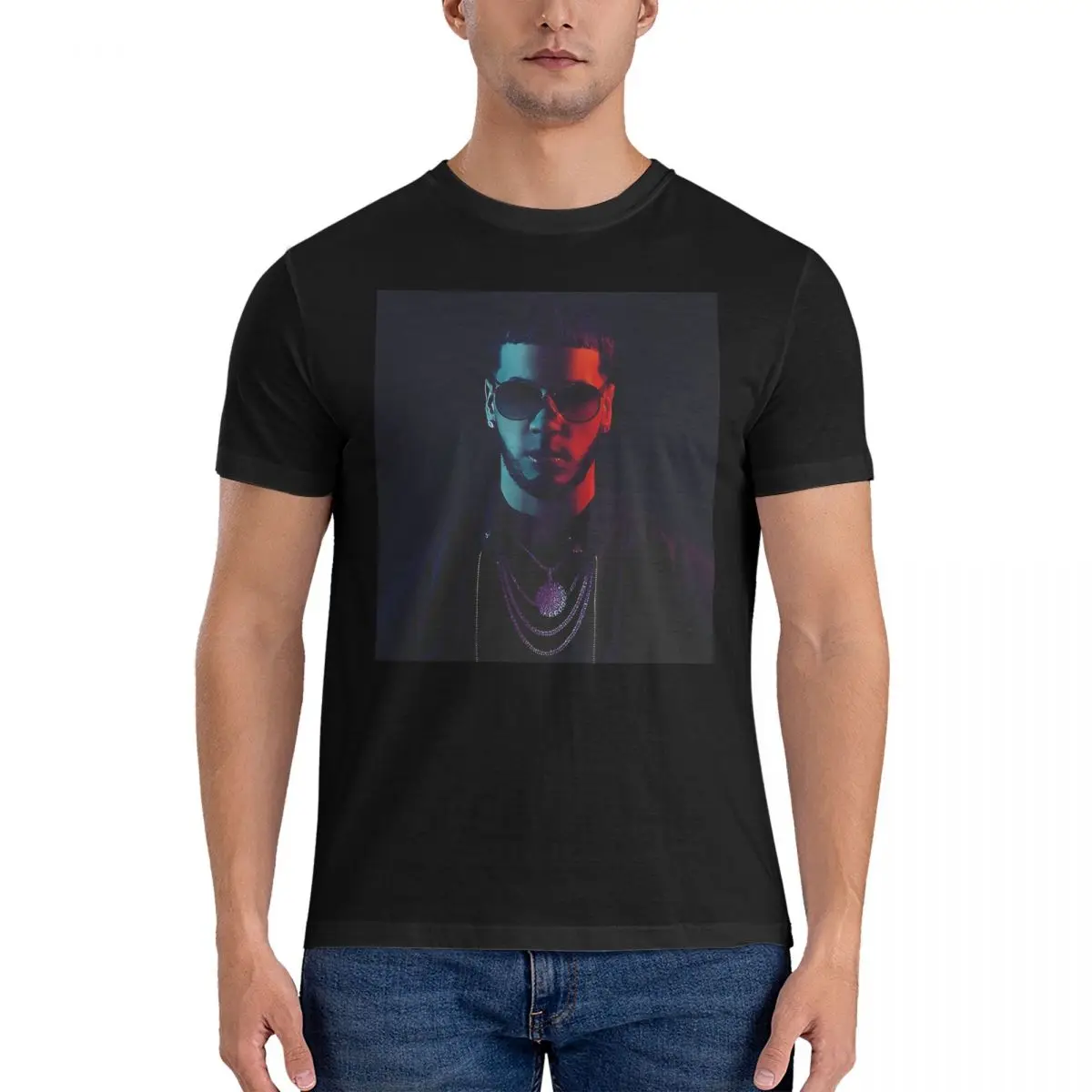 Men's Konser Pillow T Shirts A-Anuel AA Cotton Clothing Vintage Short Sleeve Round Collar Tee Shirt Unique T-Shirts