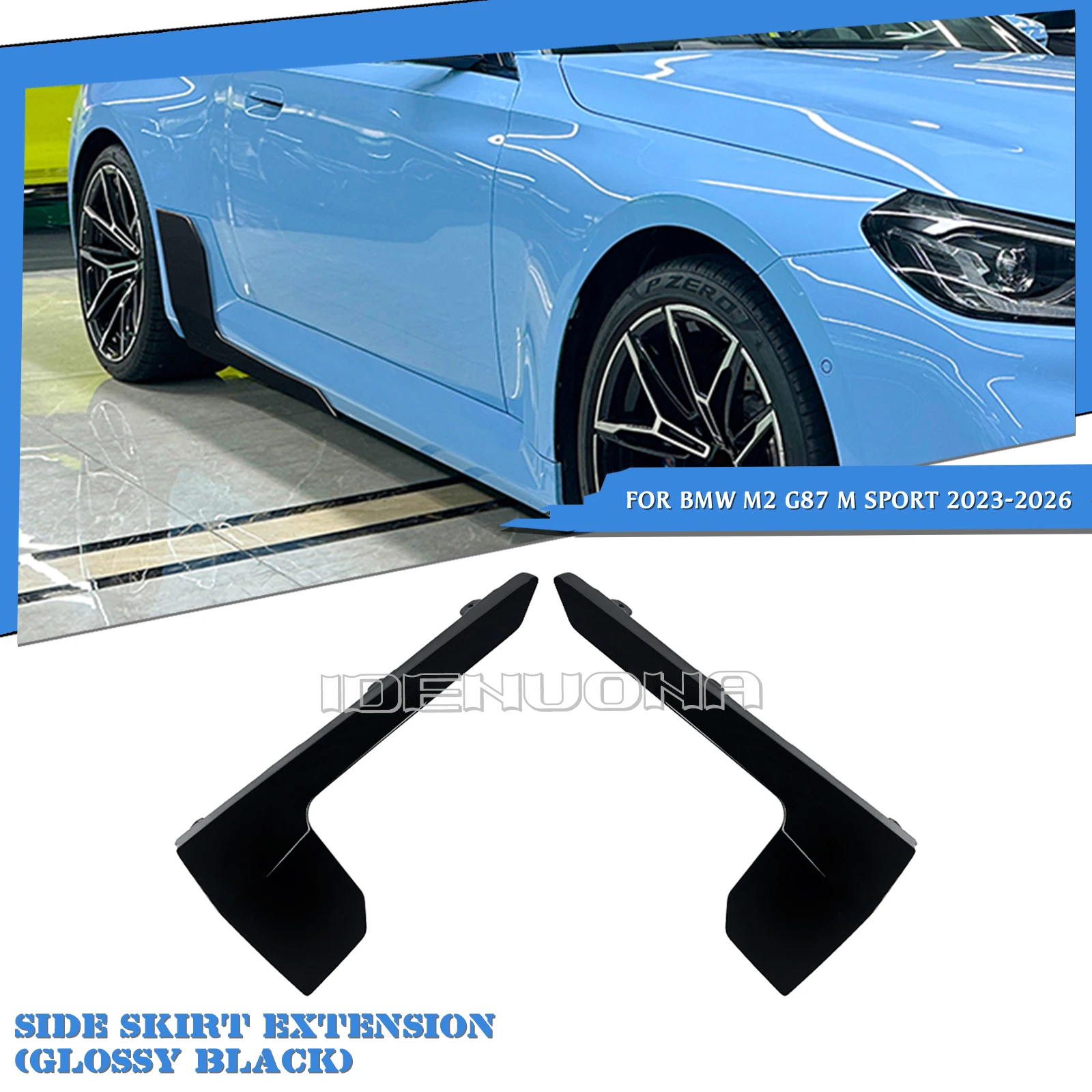 

2pcs MP Style Car Side Skirt Spoiler Extension Flap Splitter For BMW 2 Series M2 G87 2023 2024 2025 2026