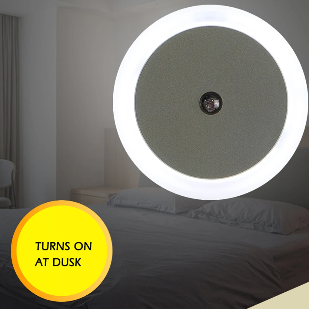 Night Light LED 0.5W 30-40lm Automatic Sensor Lamp Plastic Wall Socket Bedside Light, EU Plug, Orange