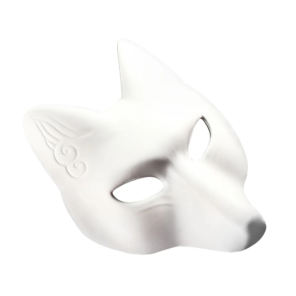 

DIY Blank Fox Masks Unpainted Pulp Mask Masquerade Supplies Cartoon Face Masks Halloween Cosplay Handmade Gifts