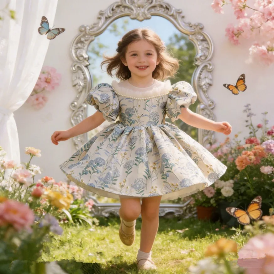 Children Party Dress Wedding Birthday Pageant Girls Dresses A1324 Vestidos Girls Graduation Suit