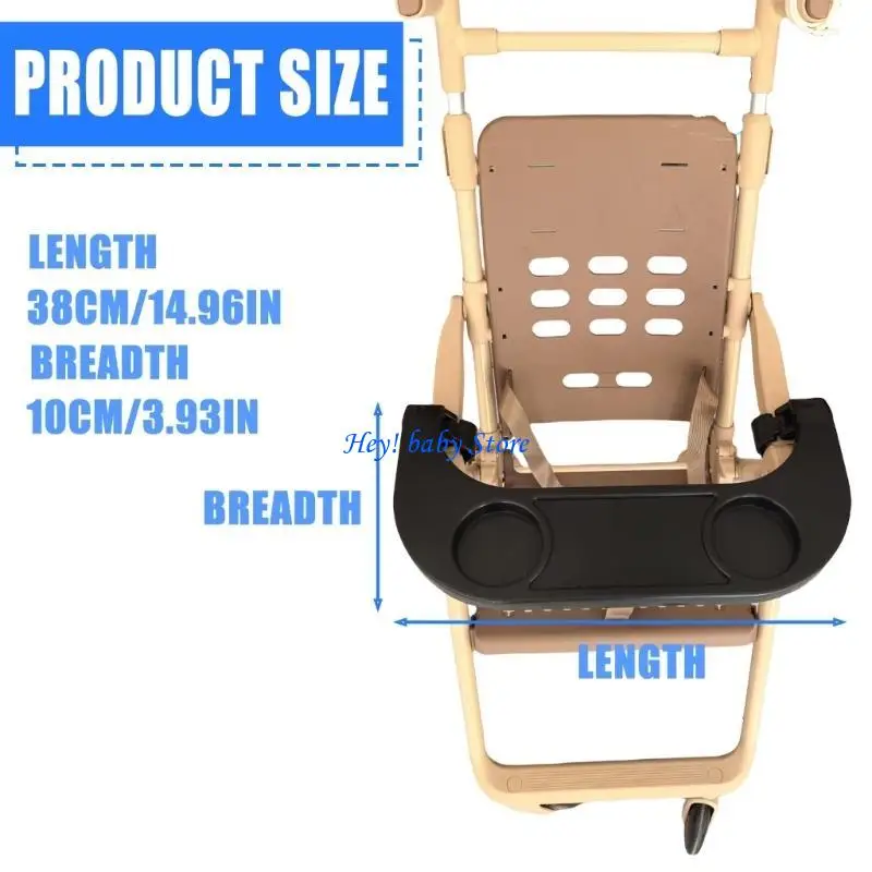 Q1FE Baby Strollers Dinner Table Tray Plate Strollers Milk Bottle Cup Holder Detachable Tray Attachment