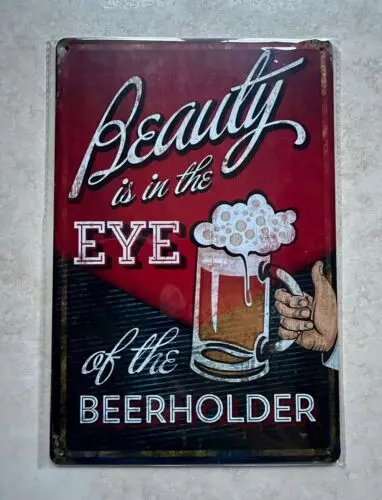 Металлическая Вывеска «Красавица в глазах» для бара и паба 20x30