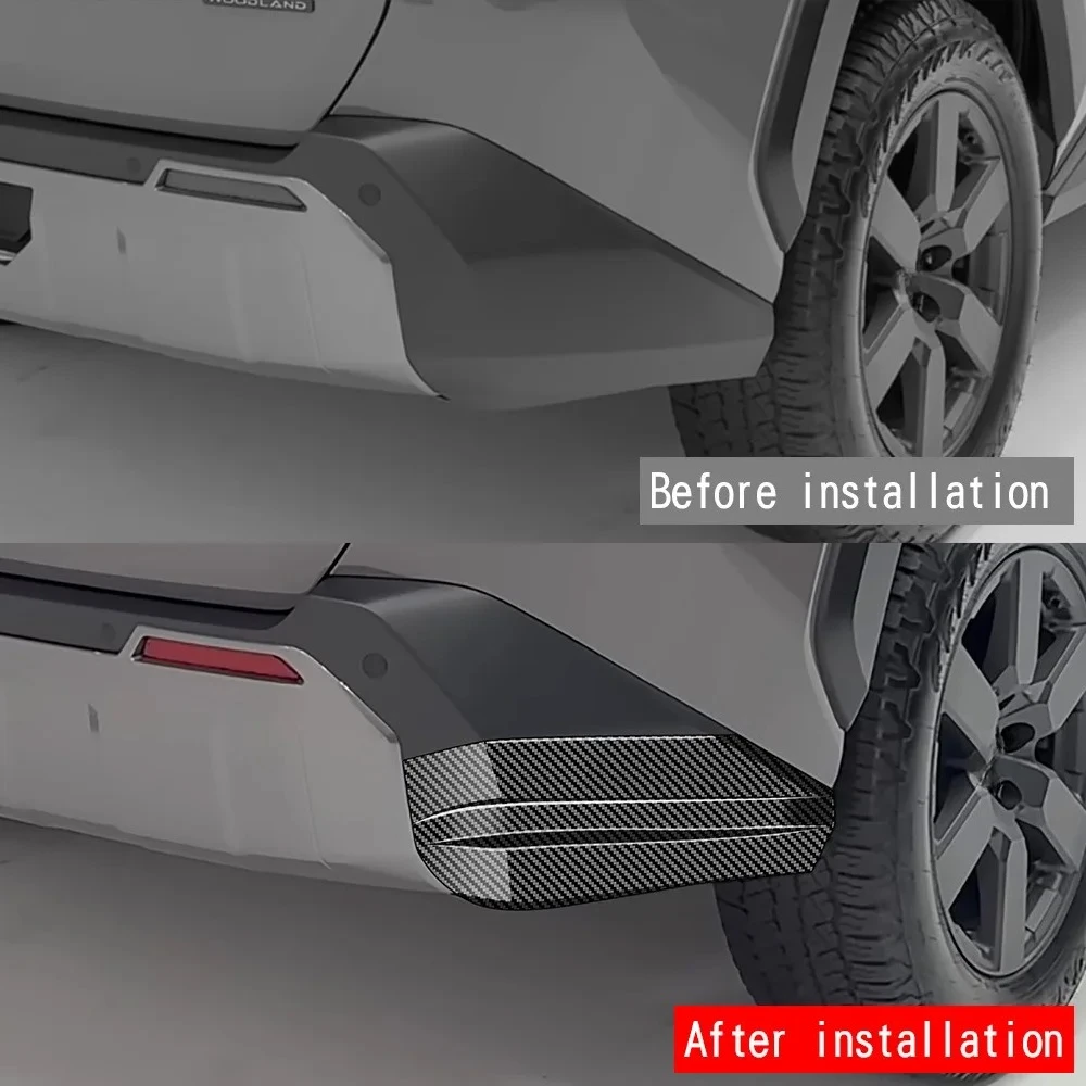 

For Toyota RAV4 2026 Car Rear Bumper Corner Trim ABS Carbon Fiber Bright Black Exterior Anti-Scratch Corner Guards Accessories