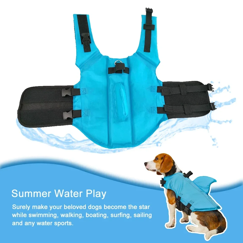 2026 Shark Fin Dog Life Jacket Enhanced Buoyancy Small Dogs Swimming Clothes Safety Vest with Handle for Dogs Surfing view 5