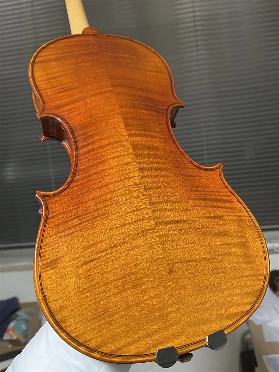 Actual Photo Highly Flamed Solid European Wood 4/4 Violin Cкрипка كمان 바이올린 Hand Made Keman w/ Case&Bow V183