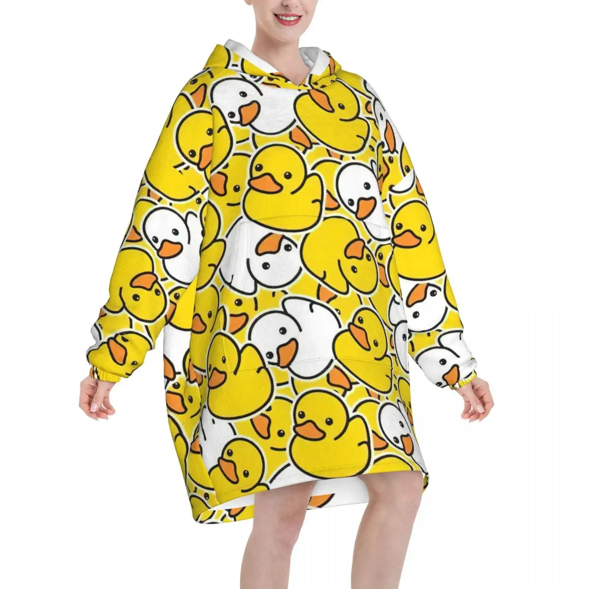 Duck Oversized Blanket Hoodie Women Men Wearable Fleece Pullover Soft Warm Cozy