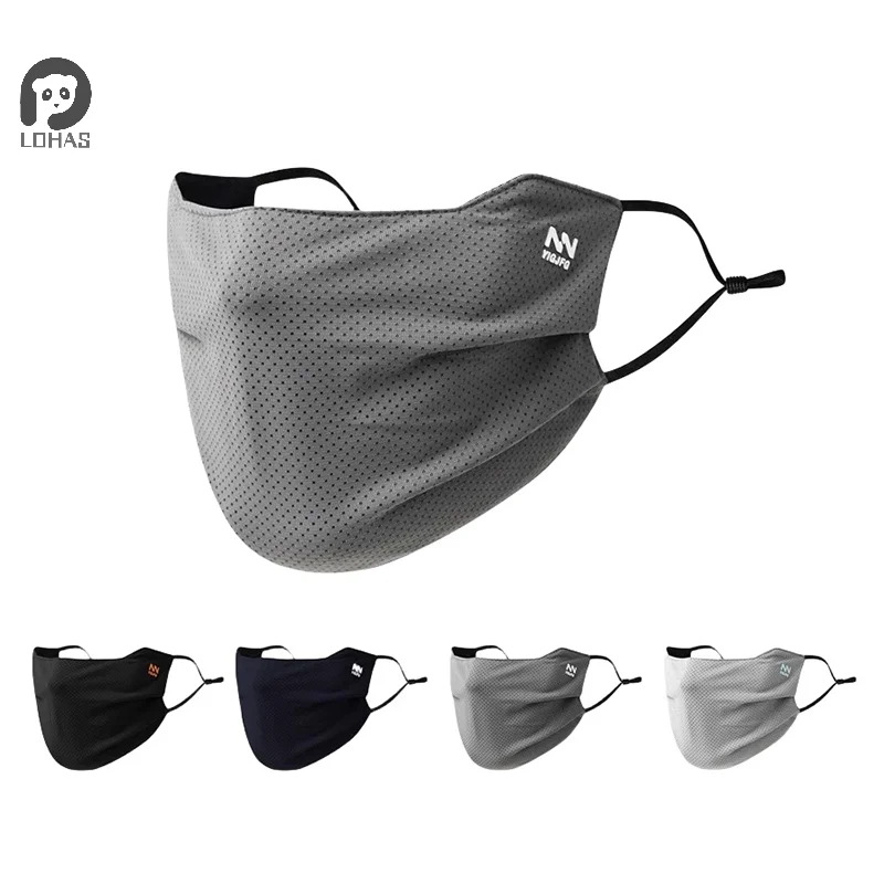 

1PC Reusable Breathable UV Face Shield Sun Protection Face Mask For Men Solid Color Washable Face Mask Summer Cycling Face Mask