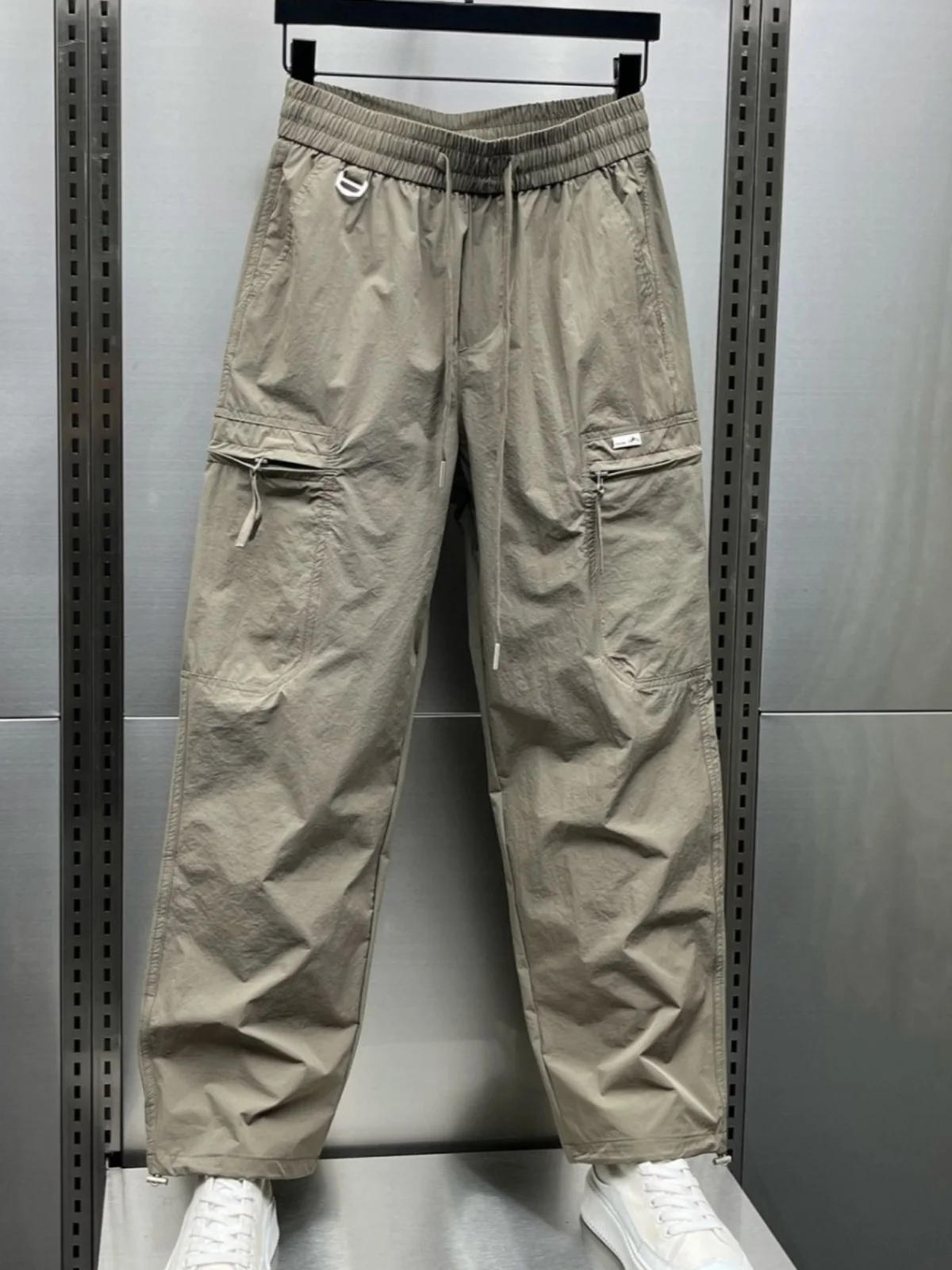 

Qui Dry Casual Men's Straight Leg Workwear Pants Loose Fit Faionable Trousers Spring Autumn New Sle Pure Color Leisure