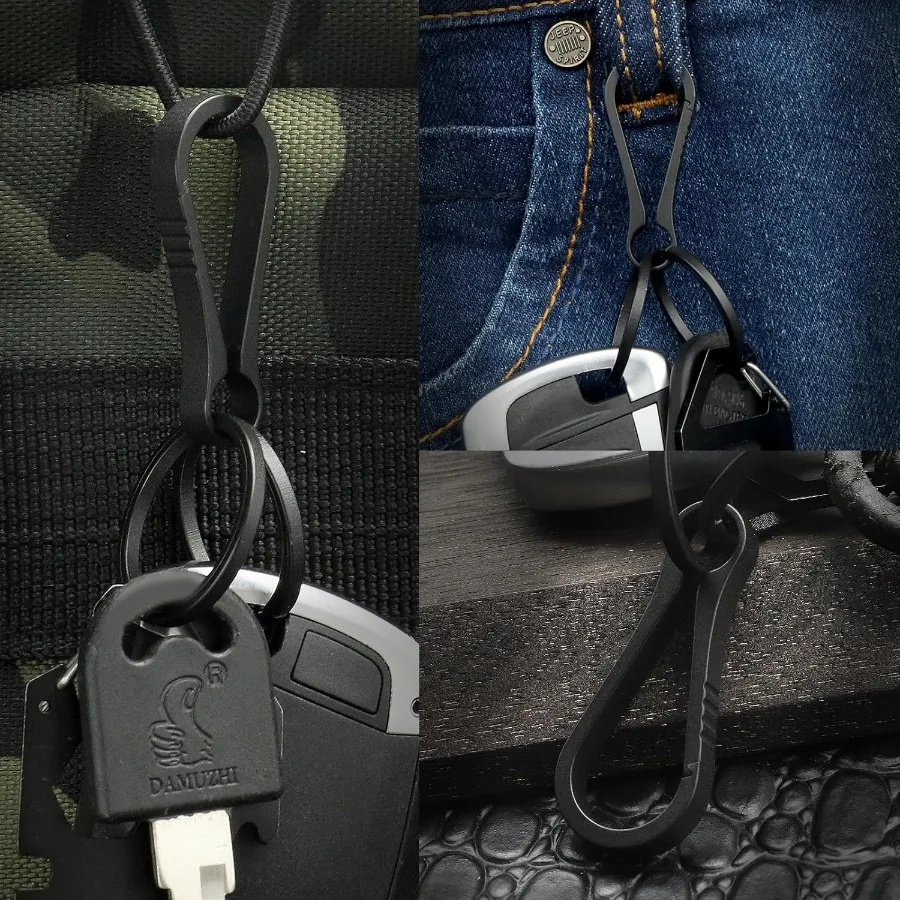 مشبك سلسلة مفاتيح صغير من التيتانيوم، حلقة تسلق شديدة التحمل لمشبك المفاتيح، سريع الإصدار، خفيف الوزن، مشبك قوي #2