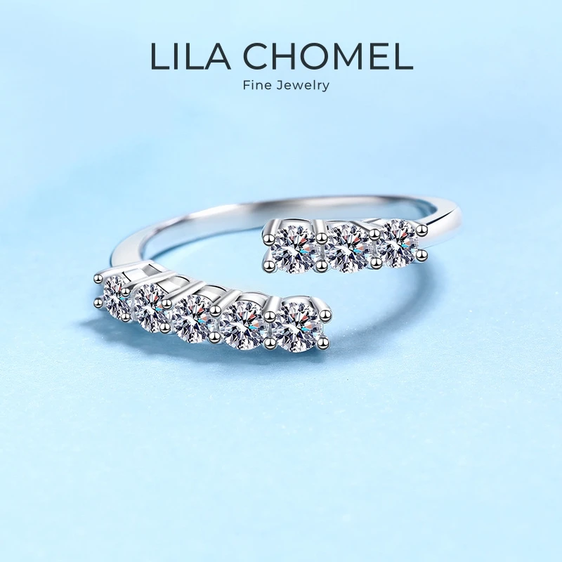 

Women Valentine's Day 18K White Gold Girl Friend Birthday Gift 0.8CT VVS D Color Moissanite Diamond PT950 Platinum Wedding Rings