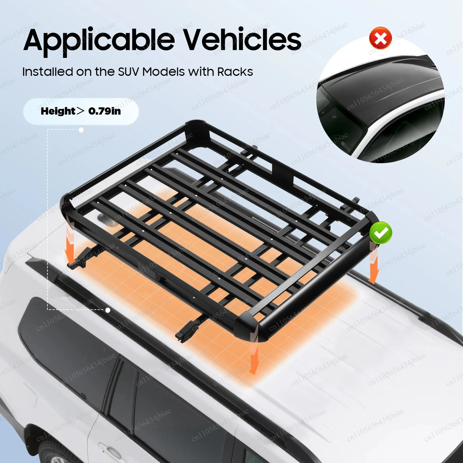 Basket for Vehicles with Integrated Roof Rails, Max Load 150kg Universal Car Roof Rack 160x100/140x100cm, Adjustable Luggage
