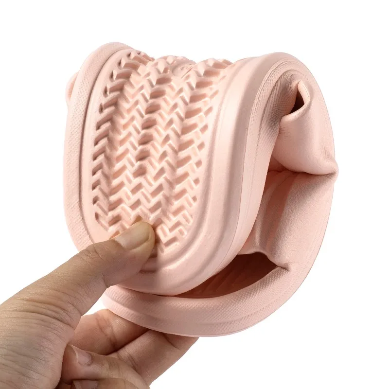 النساء لينة وحيد سحابة النعال سميكة منصة داخلي في الهواء الطلق صنادل شاطئ الصيف إيفا عدم الانزلاق الوجه يتخبط #6