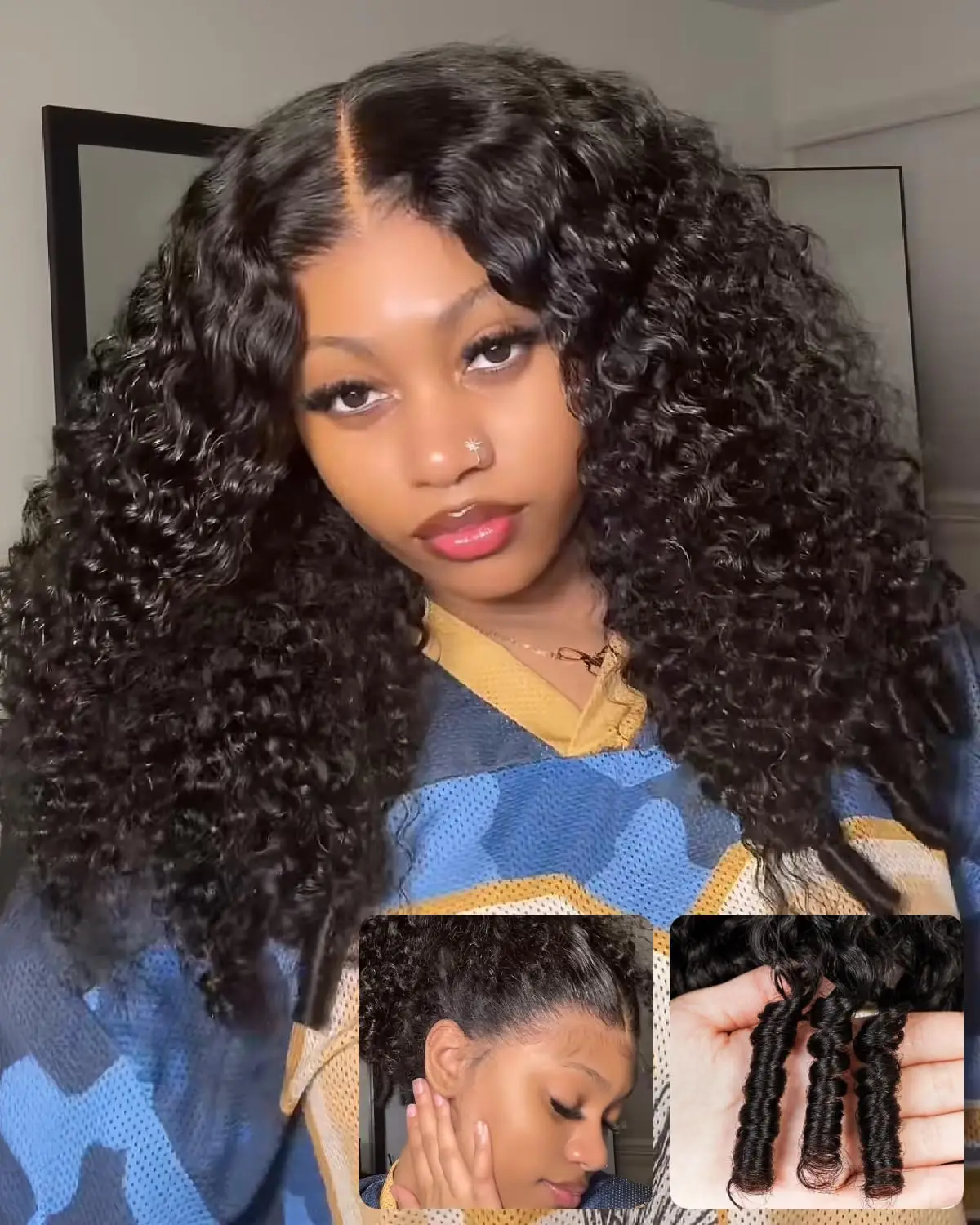 

Burmese Curly Human Hair Wigs Brazilian Pixie Curls 200% Transparent Lace Frontal Wig For Women Burmese Curly Full Lace Wigs