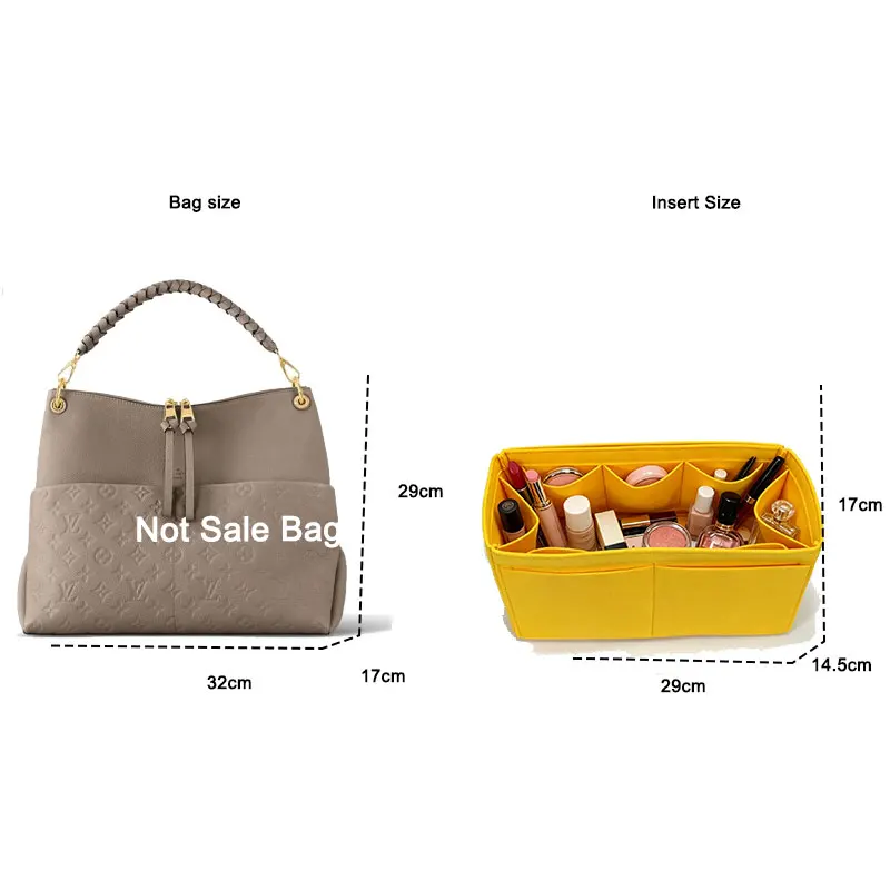 Bag In Bag Organizer Insert For MAIDA HOBO Handbag Portable Sorting Pouch Inner Liner Light Shape Fix Support Storage Pouch