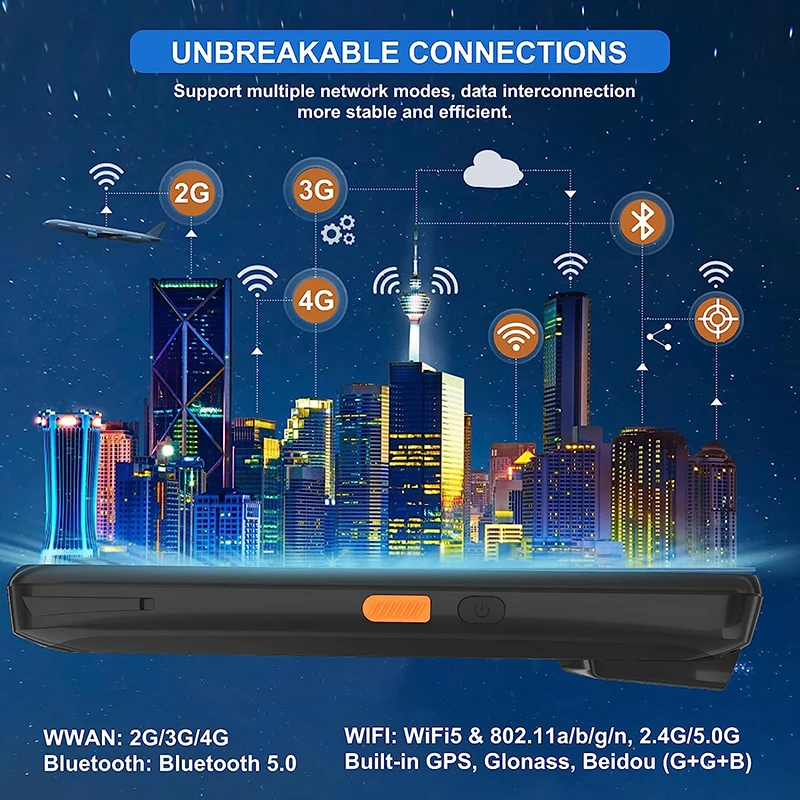 Terminale portatile Android 11 da 5 pollici PDA 2D Zebra Scanner di codici a barre IP65 Robusta gestione inventario Raccolta dati NFC