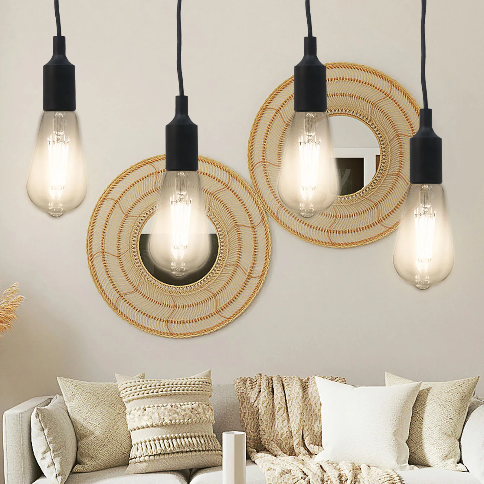 

AC220V 4000k ST64 10PCS LED Filament Bulb Hang Wire Lamp 360° Glow E27 4W 6W 8W 12W 16W Home Decoration Chandelier Light Bulbs