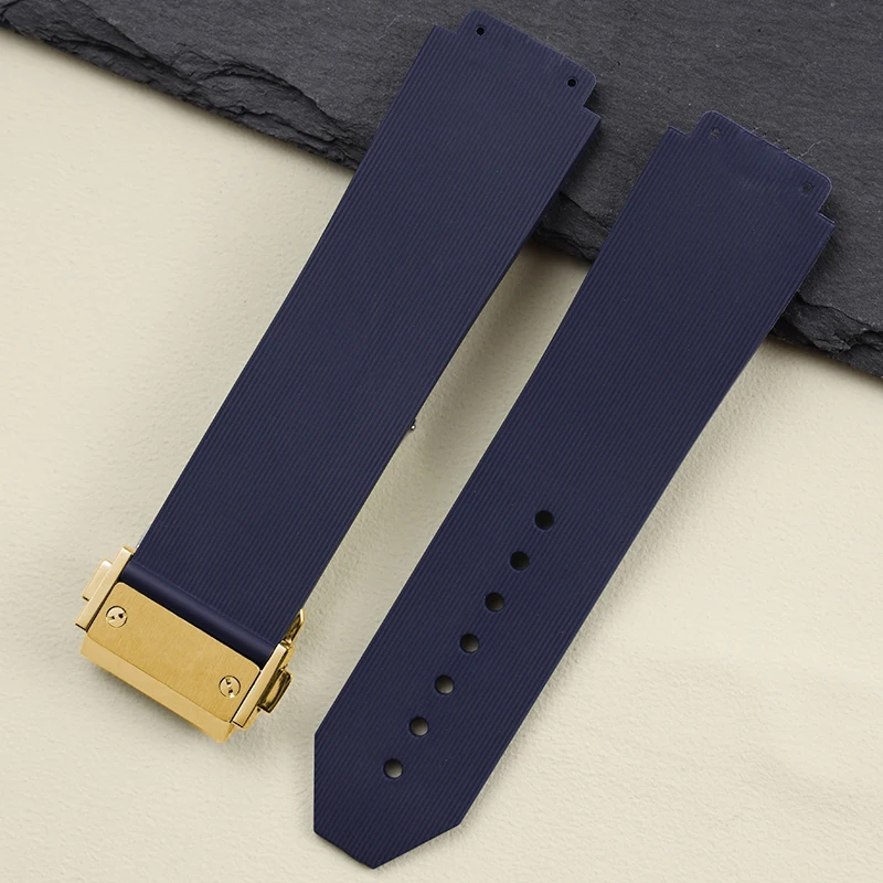 Silicone Watchband for Hublot Big Bang 25x19mm 21x15mm Waterproof Rubber Wrist Watch Strap Bracelet in Black Blue Orange Brown f - view 2