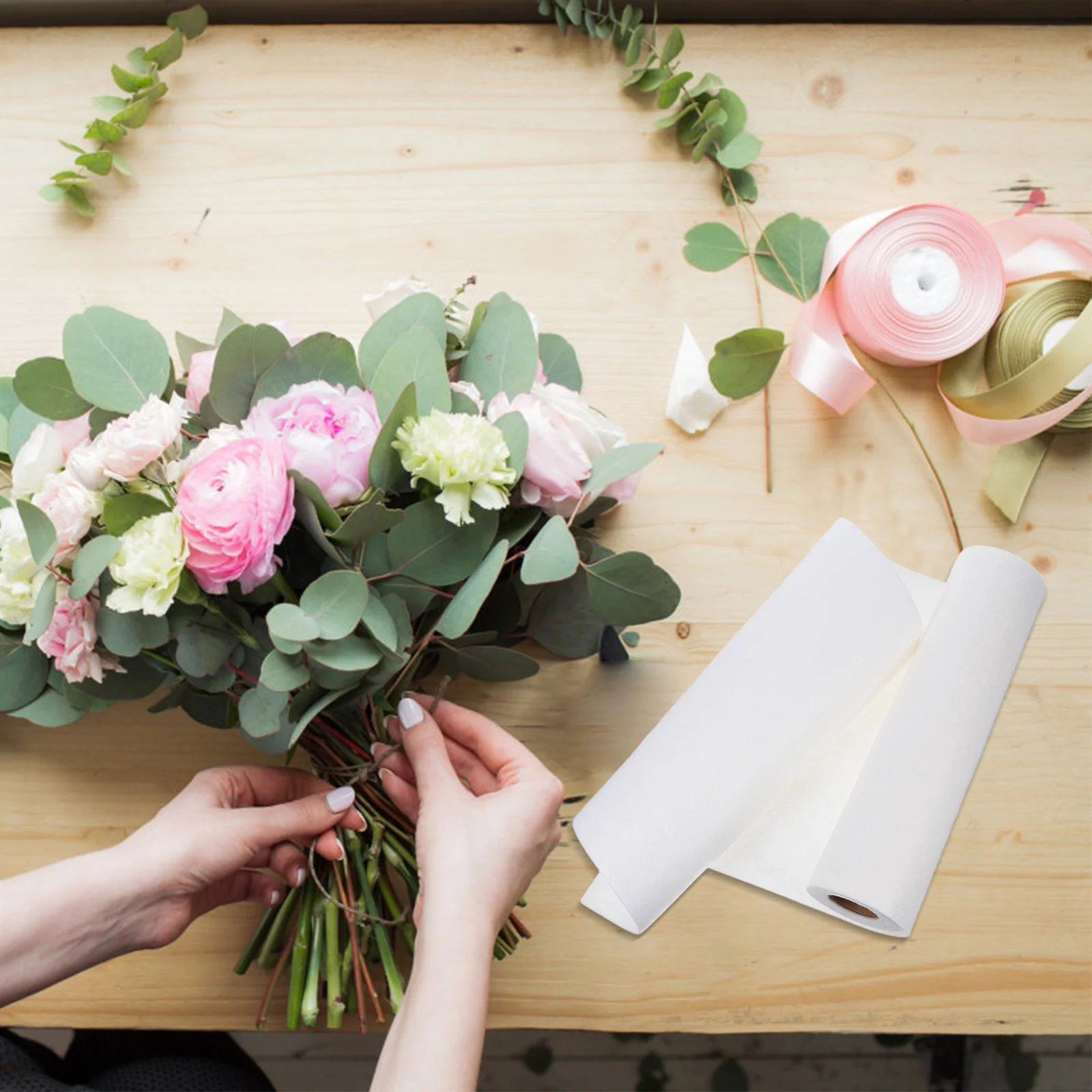 ورق قطني يحتفظ بالمياه العذبة على الزهور الطازجة مقاس 250 × 30 سم، ملحقات زهور ماصة للترطيب #5