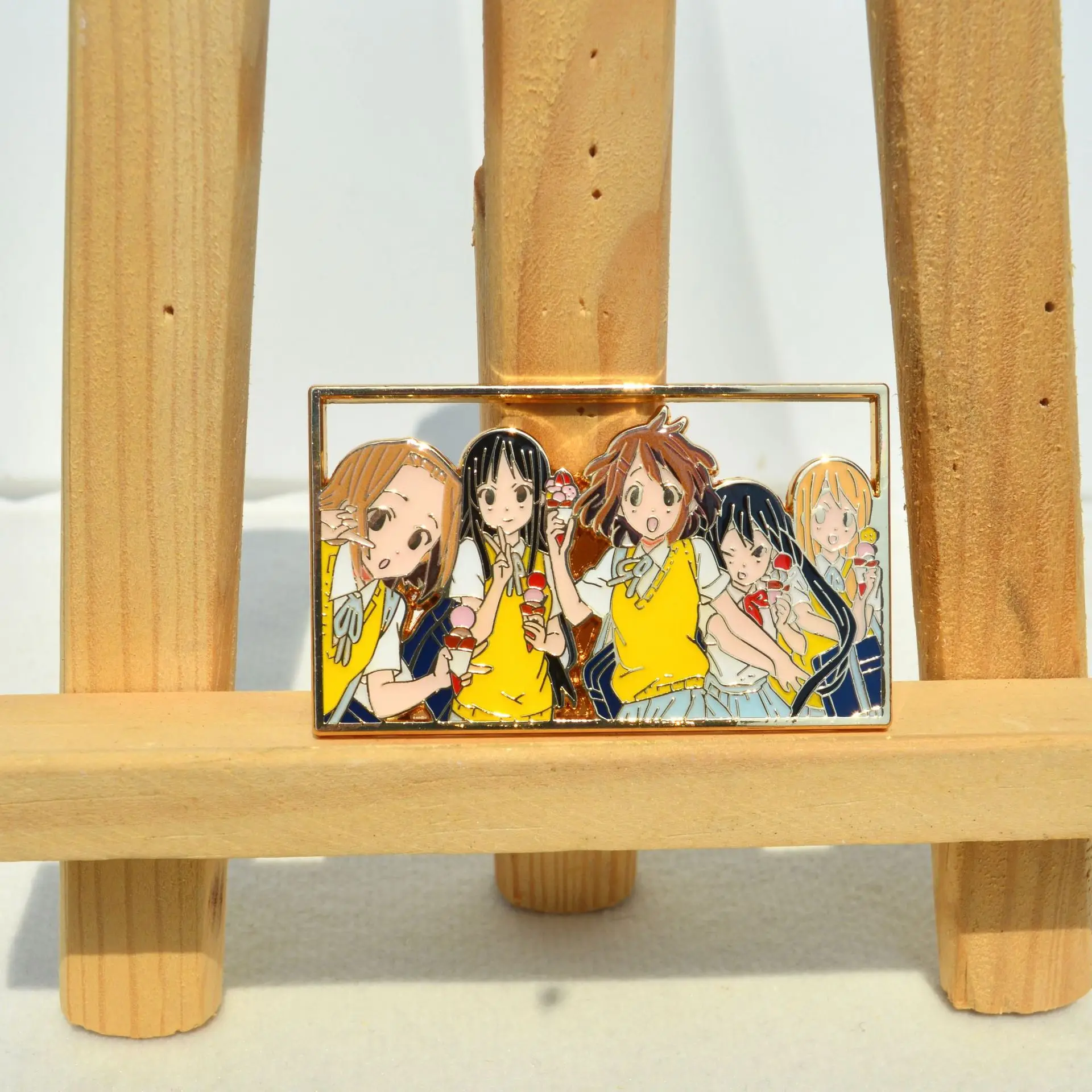 Anime K-ON! Enamel Badges Houkago Ha Teatime Pins Manga Brooches ACG Pendant for Backpack Bag Clothing Lapel Cosplay Toy Gift