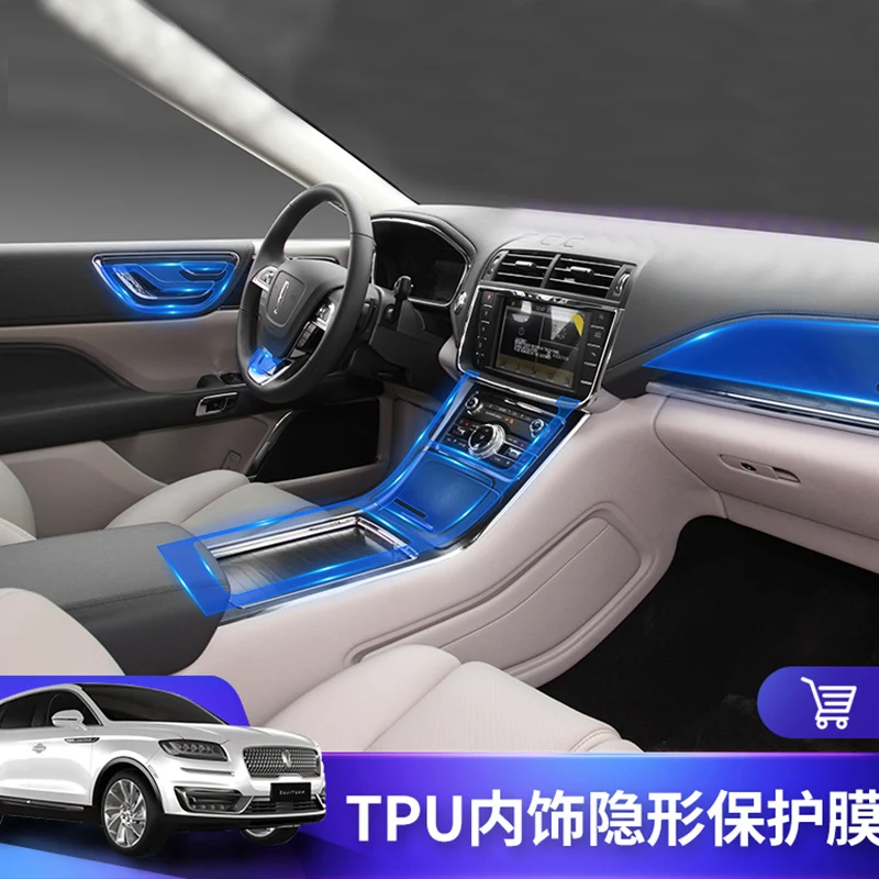 TPU for Lincoln Corsair Aviator Nautilus Navigator MKC MKZ Car Interior Sticker Central Control Gear Door Air Windows Panel