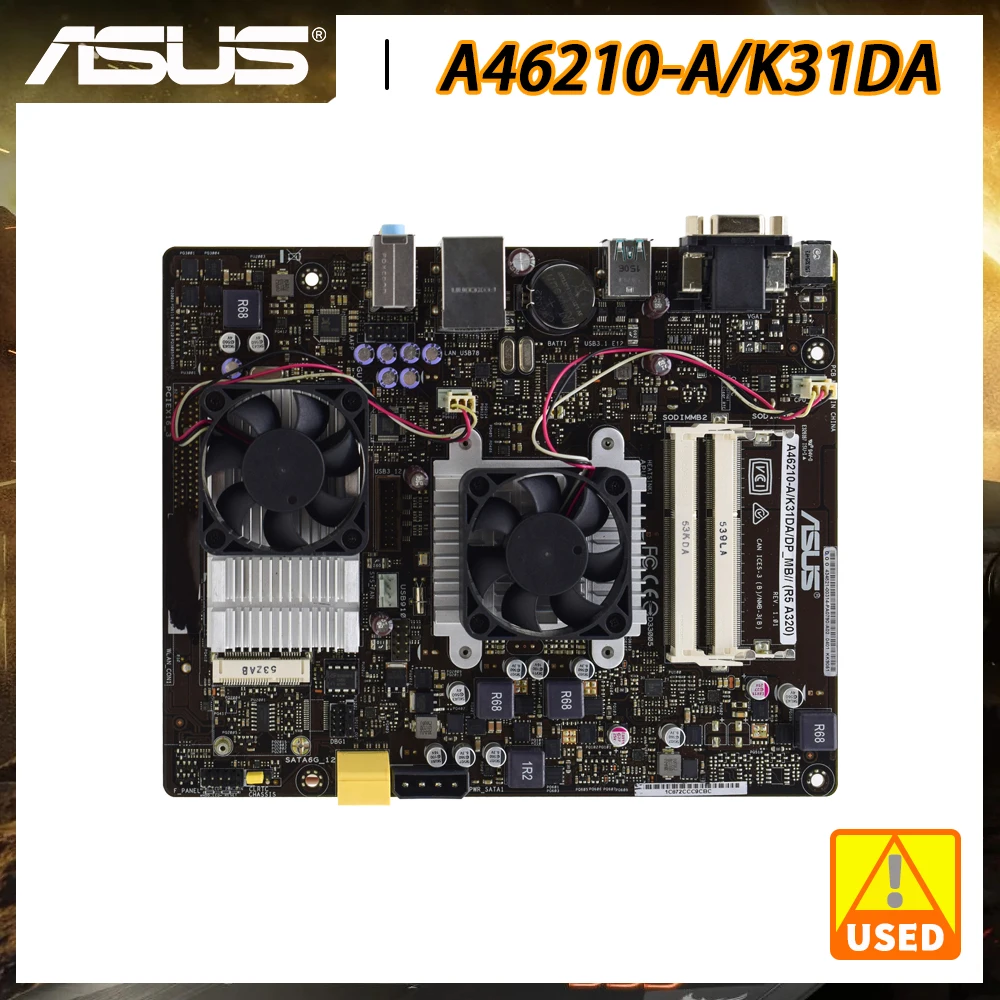 

Б/у Материнская плата ASUS A46210-A/K31DA/DP_MB (R5 A320) для настольного компьютера со встроенным процессором NM70, поддержка PCI-E 3,0 VGA USB 3,0 DDR3