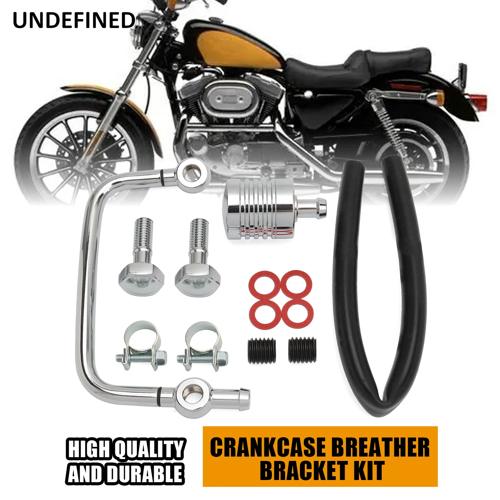 Motorcycle Crankcase Breather Bracket Kit for Harley 1991-2022 Sportster XL XLH 883 1200 Iron 883 Forty-Eight Seventy-Two 48 72