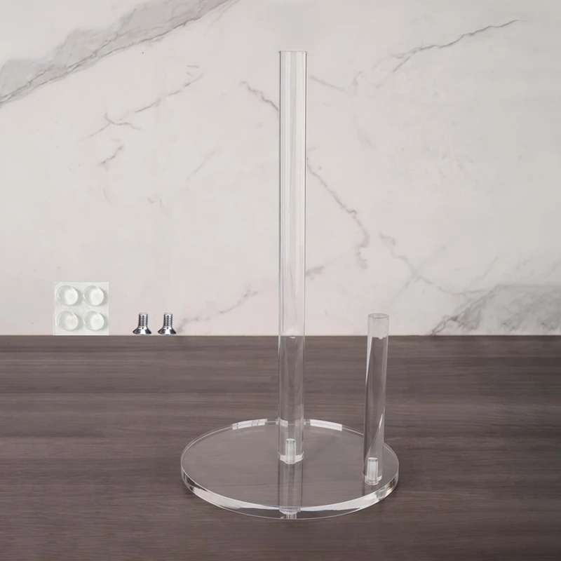 

Прозрачный акриловый держатель для бумажных полотенец, диспенсер для кухонных рулонов, настольный органайзер для рулонов с основанием для кухни и розничной торговли