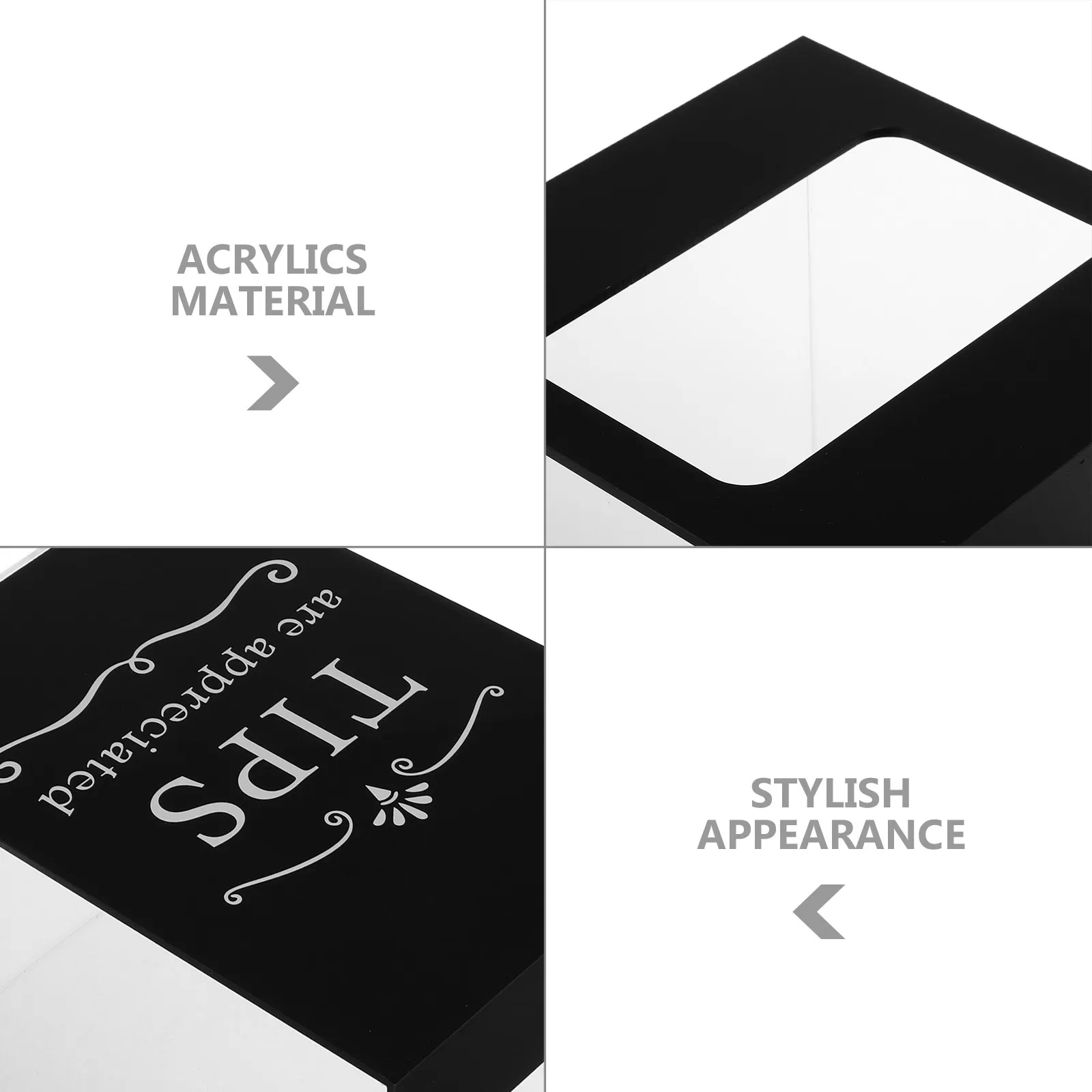 Acrylic Tip Box Transparent Money Storage Container Secure Lock for Bars Restaurants Donations Suggestions Collection