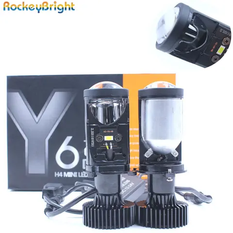Y6 M20KS LHD H4 Led Projector 90W H4 Car Headlight Bulbs Bi LED Lens Projector H4 Mini Projector Lens Headlight LHD no fan 8 best sales y6 led h4 - №6