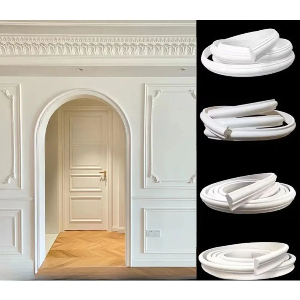 PVC Soft Line Curved Arch European Pu Gypsum Line Arc Ceiling Frame Bendable Decorative Strips Home Decoration Stickers