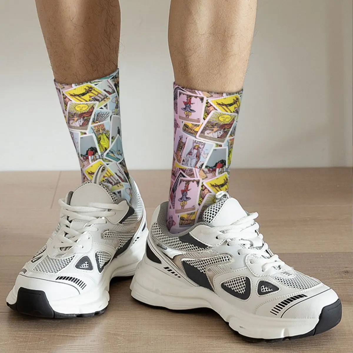 Unisex Tarot Deck Cards Socks, Magic Spread, Crazy Sock, Hip Hop, Feliz, Estilo de rua, Inverno