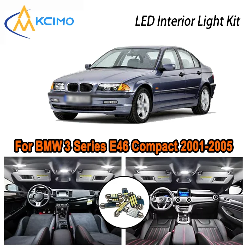

For BMW 3 Series E46 Compact 2001-2005 2002 2003 2004 2005 LED Interior Dome Map Trunk Light Kit Car Led Lamps Canbus No Error