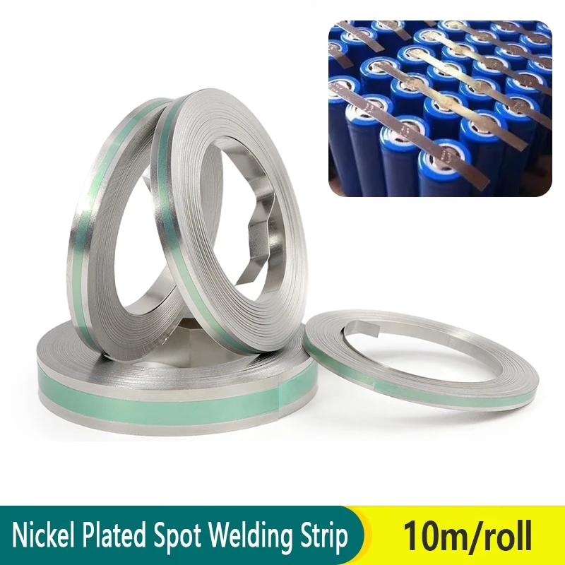 10meters/Roll Nickel Plated Spot Welding Strip 0.1 0.12 0.15 0.2mm 18650 21700 High Conductivity Battery Connector Belts