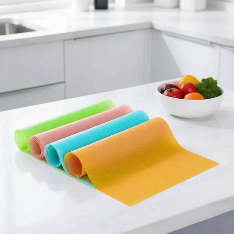 4Pcs Cuttable Drawer Shelf Liner Mat Waterproof Anti Slip Dustproof Cabinet Refrigerator Pad Table Mat For Kitchen Home Storage