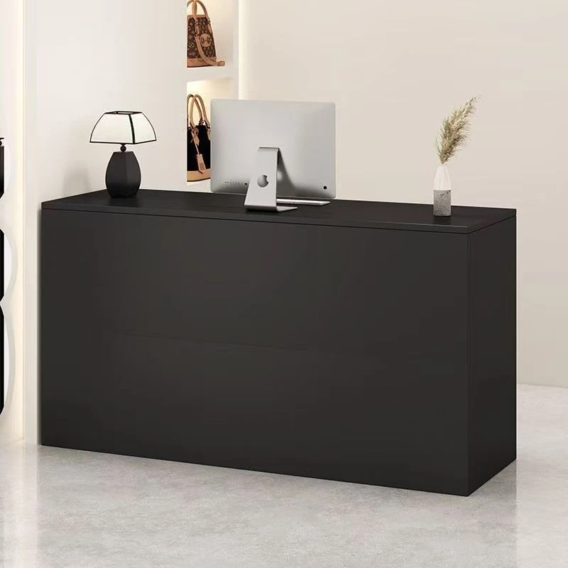 Small Front Reception Desk Multifunctional Checkout Counter Table, Retail Display Stand for Clothing Store Beauty Salon Office - view 3